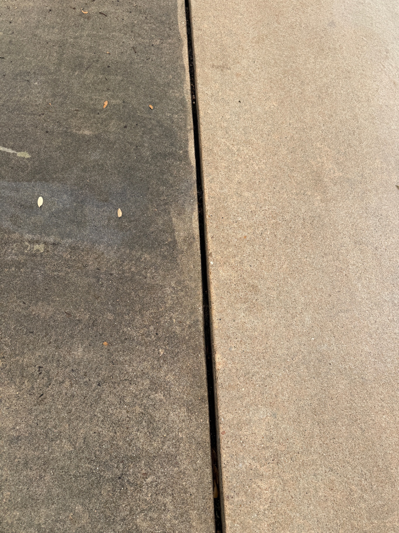 Clean vs dirty concrete side by side